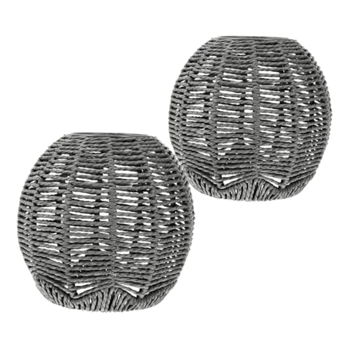 Mobestech 2 Stück Lampenschirm Aus Hanfseilimitat Boho Lampenschirm Rustikaler Schreibtischlampe Hanfseil Seil Hängelampe Gewebter Böhmischer von Mobestech