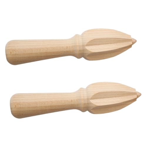 Mobestech 2 Stück Manuelle Zitronenpresse Buchenholz Handbetriebener Fruchtsqueezer mit Präziser Tropffreier Saftausbeute Einfach zu Reinigen für Zitrusfrüchte Wie Zitrone und Limette von Mobestech