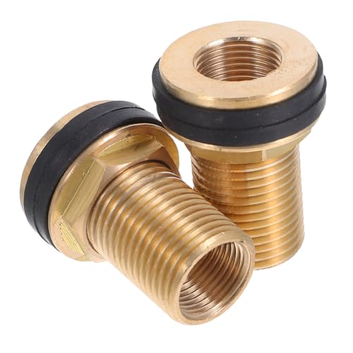 Mobestech 2 Stück Messing-wasserbehälter-adapter mit Gummidichtung aus Langlebigem Messing Auslaufsicher durch Sperrstruktur Geeignet für Aquarien Holzbottiche und Wassertanks von Mobestech