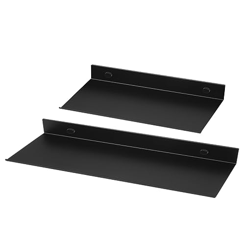 Mobestech 2 Stück Schweberegal Teiliges aus Schwarzem Metall Vielseitiges Badezimmerregal für Toilettenartikel Platzsparend und Robust für Wandmontage von Mobestech