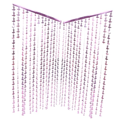 Mobestech 2 Stück Teiliges Halloween Folien Fransen Vorhang Holografischer Tinsel Türvorhang Vielseitig für Party Dekoration Shower und Hochzeits Hintergrund Gruselige Festatmosphäre von Mobestech
