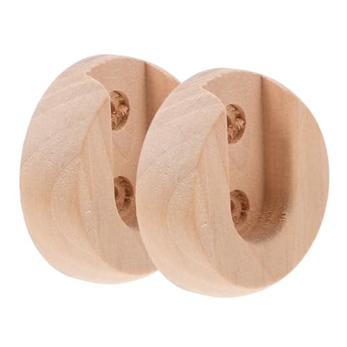 Mobestech 2 Stück Teiliges Holz Gardinenstangen Halterungen Robuste Flansch Halter für Kleiderstangen Einfache Montage für Badezimmer Schlafzimmer Kleiderschränke und Balkone von Mobestech