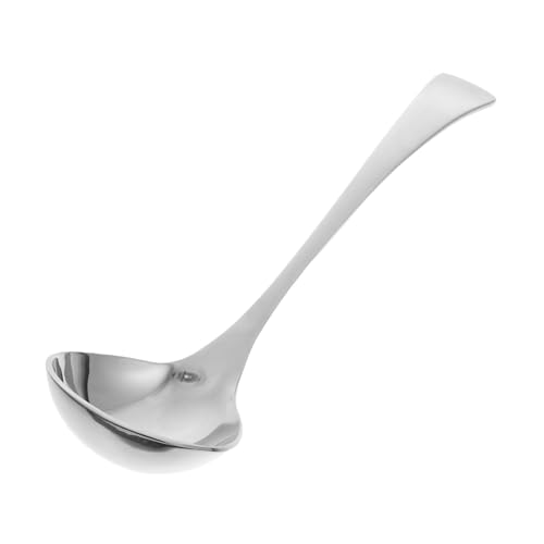 Mobestech 2 Stück Teiliges Suppenlöffel mit Langem Griff Rostfrei Langlebig Ergonomisch zum Servieren von Saucen und Dressings Geeignet für Restaurant und Küche Spülmaschinenfest von Mobestech