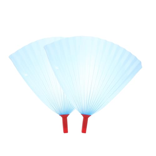 Mobestech 2 Stück Tragbare Handfächer aus Kunststoff Robuste Klassische Sommerfächer für Handbetrieb für Hochzeit Strand und Garten von Mobestech