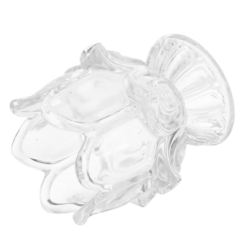 Mobestech 2 Stück Transparentes Lotus Glas Zahnstocherhalter Refillable Spender mit Stabilem Sockel Dekorative Aufbewahrungsbox für Tisch Küche Esszimmer Eleganter Leichter Stabiler von Mobestech