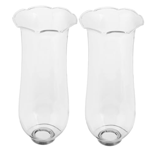 Mobestech 2 Stück Windgeschützter Glas-kerzenhalter Klare Sturmglas-abdeckung für Stabile Flamme für Outdoor-essen Camping Picknick und Terrasse Handgeblasene Öl-lampen-schirme Glas-kamin von Mobestech