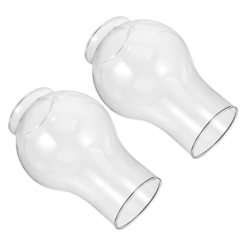 Mobestech 2 Stück Windsicherer Dickwandiger Glaslampenschirm für Kerosinlampen Hitzebeständig Klare Lichtdurchlässigkeit Retro Stil Teiliges Ersatzglas für Outdoor Öllampen Ø von Mobestech