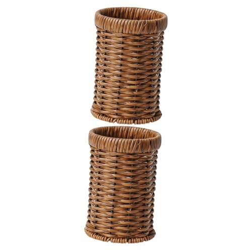 Mobestech 2 Stück Woven Utensil Holder für Besteck Multifunktionaler Aufbewahrungsorganizer für Küchentisch und Arbeitsplatte für Löffel Gabeln und und Leicht zu Reinigendes Design von Mobestech