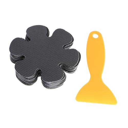 Mobestech 20 Stück Teiliges Schwarzes Badewannen Rutsch Sticker Selbstklebend Wasserfest Blumenform Wiederverwendbar für Dusche Badezimmer Treppen und Glatte Oberflächen von Mobestech