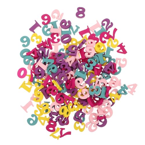 Mobestech 200 Stück Holz Zahlen Basteln Bunte DIY Holzzahlen Holzdeko für Wand Fenster Tisch Sicher und Vielseitig für Kunsthandwerk Scrapbooking Dekoration Kreative Handarbeit von Mobestech