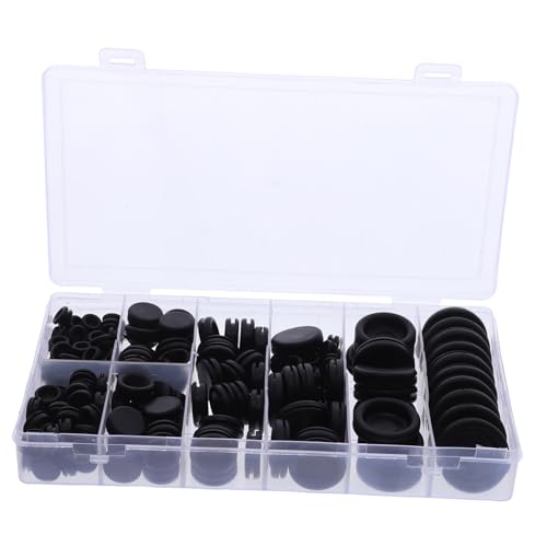 Mobestech 200 Stück Teiliges Gummitüllen Kabeldurchführung aus Robustem Wasserdichtem Gummi für Kabelschutz mit Praktischer Aufbewahrungsbox für Sichere Montage und Langlebigen Einsatz von Mobestech