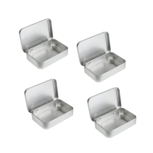 Mobestech 24 Stück Teiliges Mini Metall dose Rechteckig Silber Tragbare Aufbewahrungsbox aus Nahtlosem Metall Kleine Leere Dosen für Kosmetik Bonbons Geschenke Reise und DIY Organizer von Mobestech
