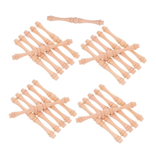 Mobestech 25 Stück Teiliges Unbemalter Holzbaluster Natürliche Massivholz-spindeln mit Geschnitzten Flaschenform-säulen für Treppengeländer Möbel Weinregal und Klassische Wohnraumdekoration von Mobestech