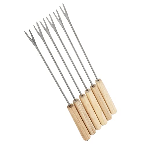Mobestech 2Stücke Teiliges Fondue Gabeln mit Holzgriff für Käse und Schokoladenfondue für Partys und Grillen Leicht zu Reinigen und Tragbar von Mobestech
