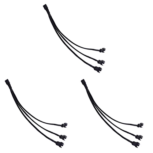 Mobestech 3 Stücke 4 Computergehäuse-lüfter-Splitter Schwarz 4-poliges Lüfteradapterkabel Verlängern Sie Das Motherboard-stromkabel von Mobestech