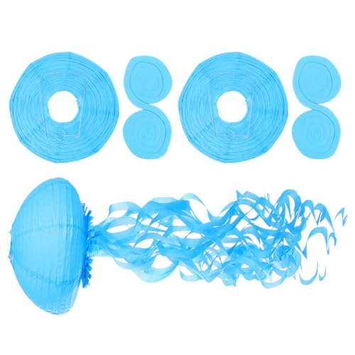 Mobestech 3 Stück Papier Quallen Laternen für Partys Ocean Themen Deko Leichte und Tragbare Hängeleuchten für Geburtstagsfeiern Gartenfeste und Festliche Anlässe Blau von Mobestech