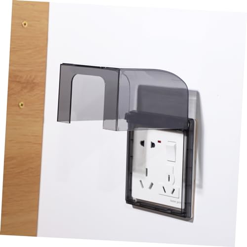 Mobestech 3 Stück Steckdosenabdeckung Schutzbox Erhöhtes Design Transparent Schwarz Steckdosenschutz für Badezimmer und Außenbereich Langlebig Robust Einfach zu Montieren von Mobestech