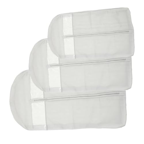 Mobestech 3 Stück Teiliges Kleidersack Set mit Staubschutz und Feuchtigkeitsschutz Transparente Fenster Aufbewahrungstaschen für Anzüge Kleider Mäntel Bügelbar für Reise und von Mobestech