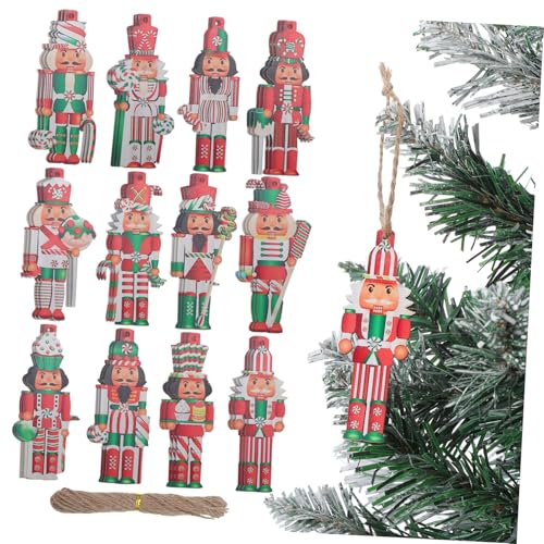 Mobestech 36stücke Holz Weihnachtsdeko Ornamente Hängende Figuren Für Weihnachtsbaum Fenster Wand Dekoration von Mobestech