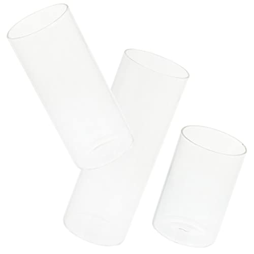 Mobestech 3stücke Glas Kerzenhalter Für Stumpenkerzen Transparente Kerzengläser Haushaltskerzenabdeckungen Aus Klarem Glas Zylindrische Kerzenhalter Für Stumpenkerzen von Mobestech