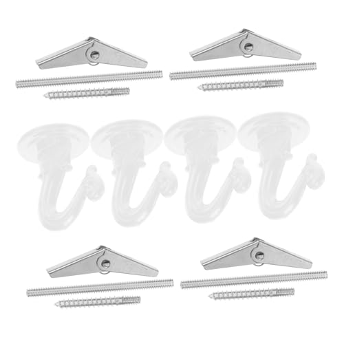 Mobestech 4 Sätze Faltbare Deckenhaken für Pflanzen Starke Metall Aufhängung mit Einfacher Montage Vielseitig für Blumentöpfe Windspiele Sicherer Halter für Wohn und Gartenbereiche von Mobestech