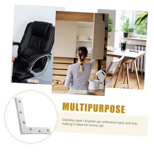 Mobestech 4 Stück Edelstahl Flache Eckwinkel Dicke Verbindungshalterung Robust Vielseitig Für Möbel Reparatur Regalträger Heimwerker von Mobestech