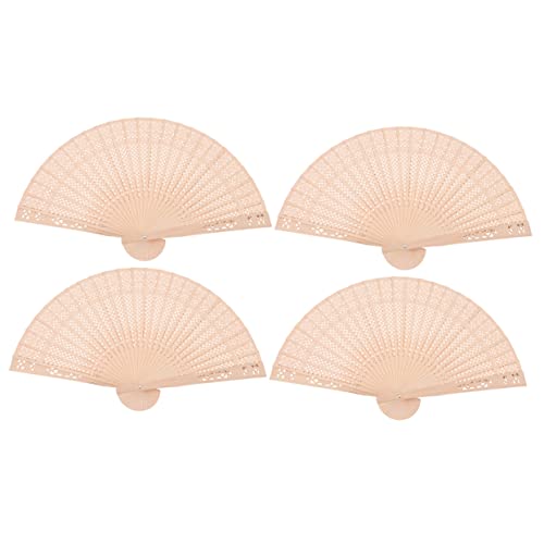 Mobestech 4 Stück Faltfächer Aus Holz Vintage Holzfächer Handfächer Für Damen Teeparty Fächer Holz Handfächer Handfächer Für Hochzeiten Handfächer Dekorativer Fächer von Mobestech