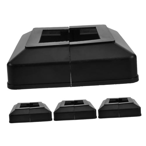 Mobestech 4 Stück Kunststoff Pfostenabdeckung Split Post Base Schutzkappe für Vierkantrohr mit Verdeckten Schrauben Elegant und Robust für Innen Außenbereiche von Mobestech