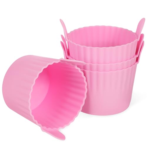 Mobestech 4 Stück Silikon Muffinformen Teilig Wiederverwendbare Muffin Formen für Airfryer Einfache Demontage für Familie Leicht zu Lagern Silikon Cupcake Formen von Mobestech