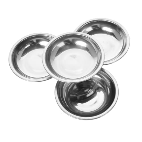 Mobestech 4 Stück Steinmessung Tasse Diamantplatte Wägepfannen Mini-Strasssteine-Waage Strass-Waage-Tablett Messpulverschale elektrische Waagenversorgung Waagschale Rostfreier Stahl Silber von Mobestech