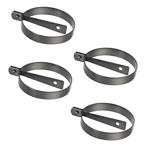 Mobestech 4 Stück Teiliges Antihaft Eierringe Runde Eierform für Pochierte Eier Einfach zu Reinigen mit Praktischem Faltbarem Griff für Frühstück und Pfannkuchen von Mobestech