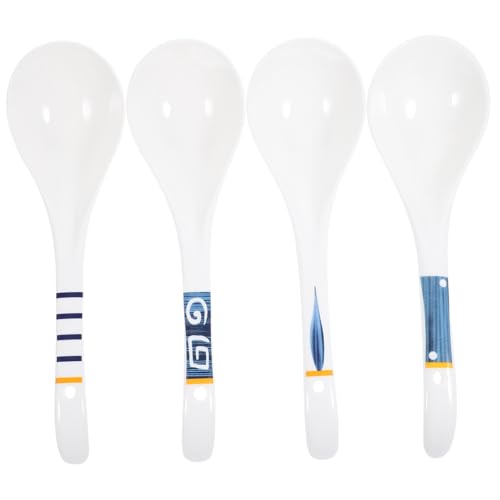 Mobestech 4 Stück Teiliges Große Keramiklöffel mit Langem Griff Ergonomisch Geformt Glatte Oberfläche Vielseitig für Suppe Porridge Ramen Leicht zu Reinigen für Zuhause und Mobestech 4 Stück Teiliges Große Keramiklöffel mit Langem Griff Ergonomisch Geformt Glatte Oberfläche Vielseitig für Suppe Porridge Ramen Leicht zu Reinigen für Zuhause und von Mobestech