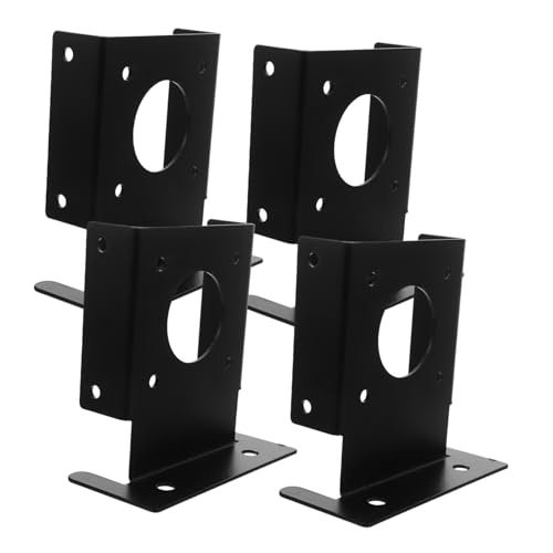 Mobestech 4 Stück Teiliges Pfostenankerhalter aus Edelstahl Schwer Belastbar Schwarz für Holzpfosten Vielseitig Montierbar Terrasse und Stein für Pergola Geländer und Briefkastenstütze von Mobestech