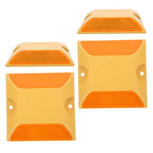 Mobestech 4 Stück Teiliges Reflektierende Kunststoff roadstuds Doppelseitige Erhöhte Fahrbahnmarkierungen für Autobahn und Einfahrt Hohe Nachtsichtbarkeit Langlebig Einfache Montage von Mobestech