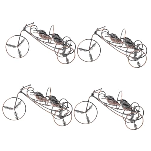 Mobestech 4 Stück Vintage Metall Weinflaschenhalter Dekorativer Tischweinständer im Trailer Design Stabiler Flaschenhalter für Stilvolle Präsentation von Weinflaschen für Zuhause und Partys von Mobestech