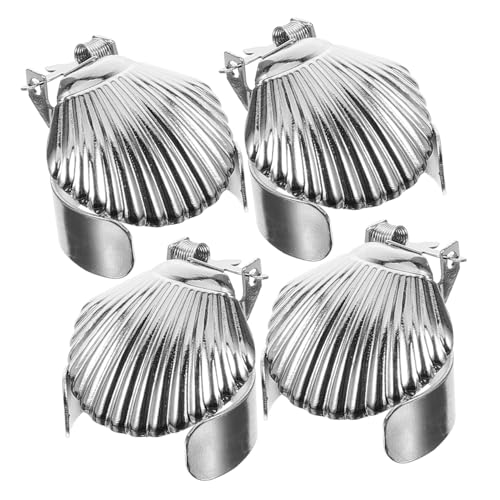 Mobestech 4Stücke Muschelförmiger Kerzenlöscher aus Metall Automatisches Löschen für Duftkerzen Sicheres und Dekoratives Kerzenlöschwerkzeug für Zuhause und Verlängert von Mobestech