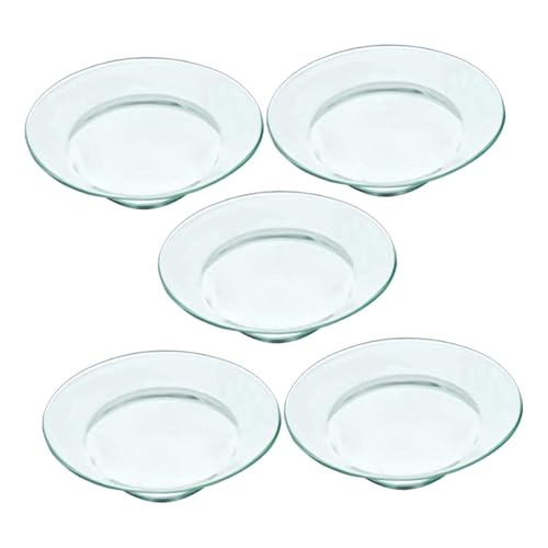 Mobestech 5 Stück Duftender Wachsschmelzwärmer Kerzenteller und Tabletts Wax Schmelzwärmer Liner Aromatherapie-Lampe, Kerzenschale Wax Melt Warmer Liner Glas Transparent von Mobestech