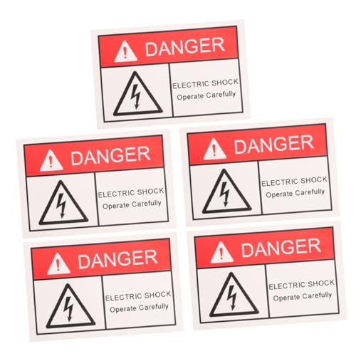 Mobestech 5 Stück Teiliges Industriewarnaufkleber Hochspannung Warnschild Selbstklebend Elektrisches Panel Sicherheitsetikett Öloberfläche Stromschlag Gefahrenschutz für Elektrische Anlagen von Mobestech