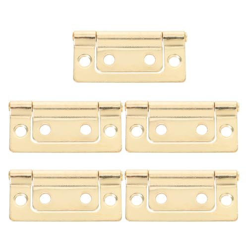 Mobestech 5 Stück Teiliges Set Goldene Vintage Möbelbeschläge Antike Türscharniere für Schrank und Fenster Robuste Eisenkonstruktion Leiser Betrieb für Klassischen Stil von Mobestech