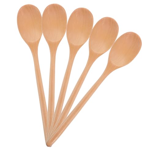 Mobestech 5 Teiliges Holzlöffel Set Löffel Rührgriff Mischen Kochen Suppenlöffel Esslöffel Teelöffel Langer Löffel Servierlöffel Multifunktionslöffel Holz von Mobestech