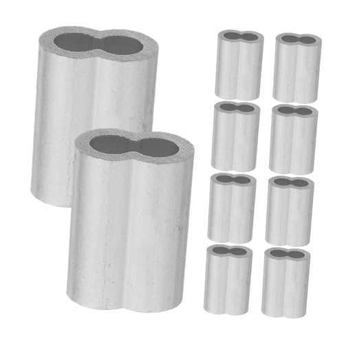 Mobestech 50 Stück Teiliges Aluminium Crimping Loop Sleeve Doppelläufige Kabel Drahtseilpresshülsen Witterungsbeständig Robust für Drahtseile Vielseitig für Landwirtschaft Angel von Mobestech