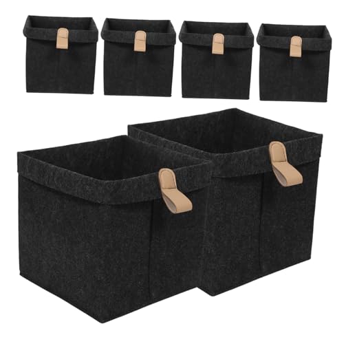Mobestech 6stücke Filzaufbewahrungsbox Zum Zusammenklappen Aufbewahrungsbehälter Für Spielzeug Würfelregalbox Faltbare Filzkorb Organizer-boxen Für Kleidung Handtücher Dunkelgrau Mobestech 6stücke Filzaufbewahrungsbox Zum Zusammenklappen Aufbewahrungsbehälter Für Spielzeug Würfelregalbox Faltbare Filzkorb Organizer-boxen Für Kleidung Handtücher Dunkelgrau von Mobestech