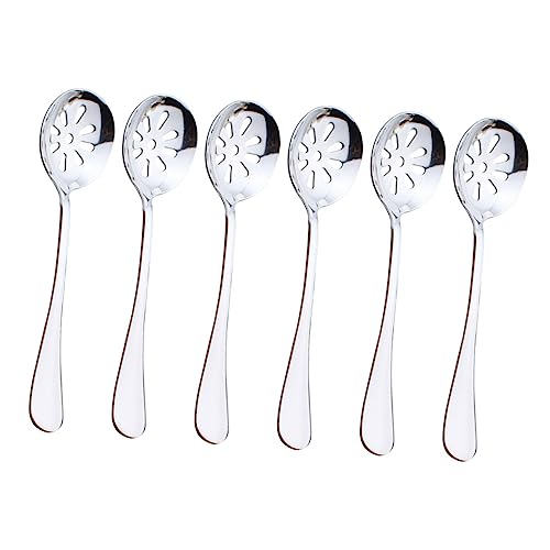 Mobestech 6 Stück Schöpflöffel Teiliges mit Kleinen Löchern für Obst Desserts und Snacks Wiederverwendbare Leicht zu Reinigende Küchengeräte für Täglichen Gebrauch von Mobestech