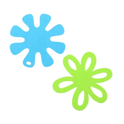 Mobestech 6 Stück Teiliges Filz Topfuntersetzer Sonnenblume Hitzebeständige Tischmatten rutschfeste Topf Pfannenschutz Hitzebeständige Matte für Küche Tischset für Esstisch in Grün und Blau von Mobestech