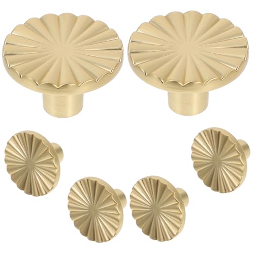 Mobestech 6 Stück Teiliges Runde Möbelknöpfe Goldener Schrankknauf Vintage Stil Stilvolle Schubladengriffe für Küchenschränke Kleiderschränke und Kommoden zur Wohnraumdekoration von Mobestech