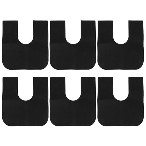 Mobestech 6 Stück Toilettentrainingsunterlage Urin Toilettenbodenschutz Badteppich Badezimmerzubehör Badezimmermatten U-förmige Toilettenmatte Töpfchen Trainingsmatte U Geformt Black Filz von Mobestech