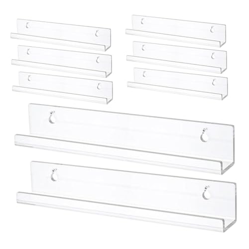 Mobestech 8 Stück Schallplattenständer Schwimmende Regale Für Die Wand Schwebende Regale Für Das Kinderzimmer Bilderregale Schwebendes Mauermontierte Bücherregale Transparent Acryl von Mobestech