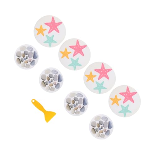 Mobestech 8 Stück Teiliges Anti rutsch Badewannen Aufkleber aus Peva Selbstklebend Wasserfest und Langlebig Dekorative Seestern und Stein Motive Geeignet für Bad Dusche Hotel und Zuhause von Mobestech