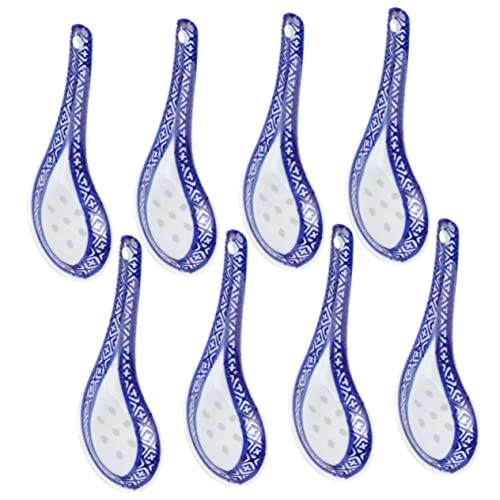 Mobestech 8 Stück Teiliges Asiatische Suppenlöffel aus Feinem Porzellan Ergonomisches Design Langlebig und für Alltag und Feste Chinesischer Stil von Mobestech