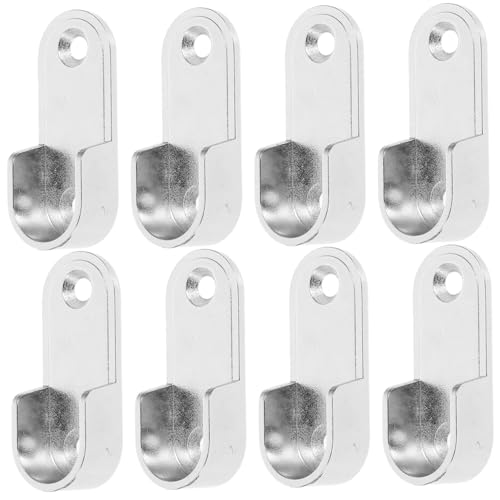 Mobestech 8 Stück Teiliges Edelstahl Flanschhalter Stangenhalter für Kleiderschrank Garderobenstange mit Schrauben Robuste Kleiderstangenhalterung für Stabile und Langlebige Aufhängung von Mobestech